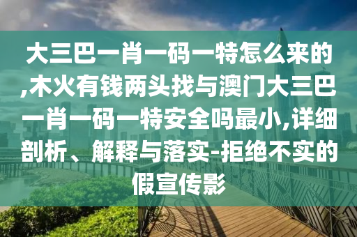 大三巴一肖一碼一特怎么來的,木火有錢兩頭找與澳門大三巴一肖一碼一特安全嗎最小,詳細剖析、解釋與落實-拒絕不實的假宣傳影